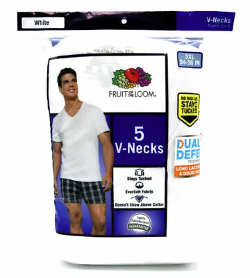 Fruit Of The Loom® BIG Men's 5-pack V-Neck T-Shirt  3XL   100% Cotton & Tagless  • $22.99