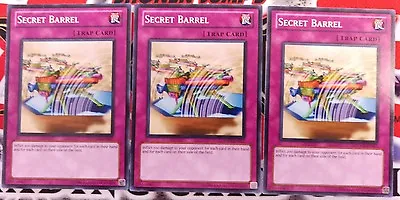 3x Secret Barrel X3 Yugioh DEM1-EN017 Common Burn Deck Staple Playset - LP • $4.99