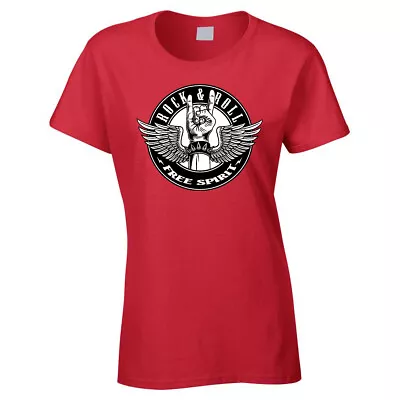  Women's T-Shirt Rock And Roll Free Spirit Rockabilly Psychobilly Rocker Ladies • £10.95