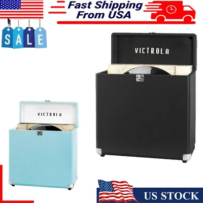 New Victrola Collector Vinyl Record Storage Case8-974865176Blue/BlackUSA Fast • $38.39