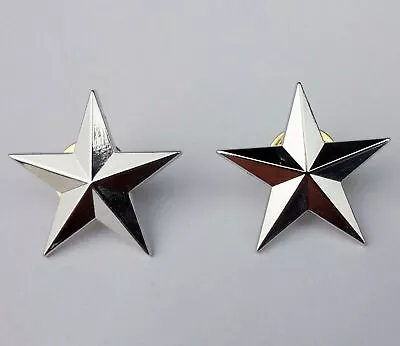 US Military One Stars General Rank Badge Pin Insignia PAIR • $11.49