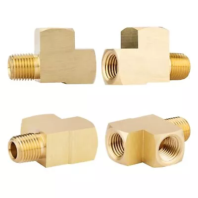 4-Pack Brass Pipe Fitting 1/4 NPT Female To Male Street Tee • $22.73