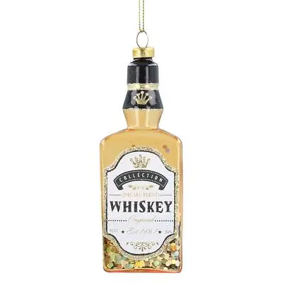 £9.99 • Buy Gisela Graham Whiskey Bottle Glass Tree Decoration