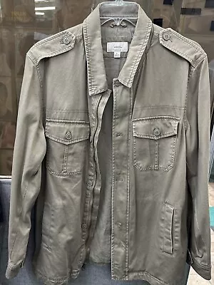 Merona Men's Brown Cotton Zip Up/ Button Up Military Style Vintage Jacket Large • $39.99