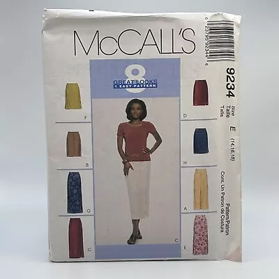 McCalls 9234 Misses Skirts 2 Lengths Size 14 16 18 Sewing Pattern • $8.99