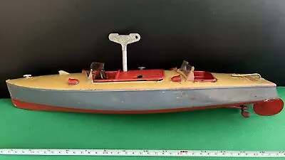 Hornby Racing Boat No. 3. Vintage Clockwork Speedboat. Spares Or Repair • £60