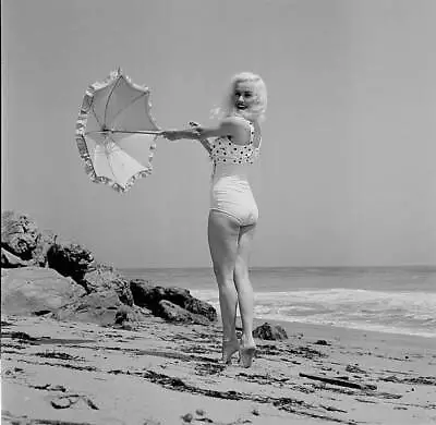 Actress Mamie Van Doren Poses At The Beach In LA 1956 OLD PHOTO 1 • $9