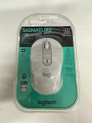 Logitech SIgnature M650 Wireless Mouse For Small To Medium Size Hands - White • £20.99