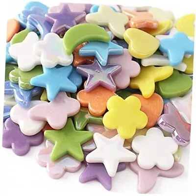 Mosaic Tiles For Crafts Bulk220g Stained Glass Tiles For Crafts Heart Flower  • $21.03