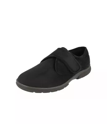 Mens Slippers House Shoes Daniel 6V Wide Fit By Db Shoes In Black Size UK 10 • £14.99