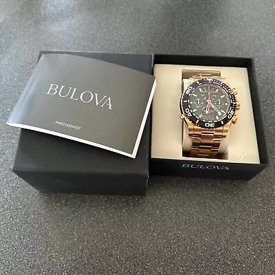 Bulova Precisionist Chronograph 98B213 Rose Gold Very Good Condition • £189