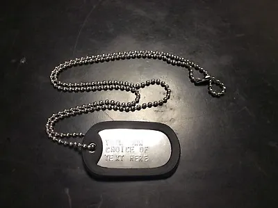 Custom Personalised Stainless Steel Dog Tag Army US Military Embossed ID • £3.99