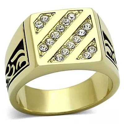 18K GOLD EP .75CT MENS DIAMOND SIMULATED RING Sz 8-13 You Choose • $29.99