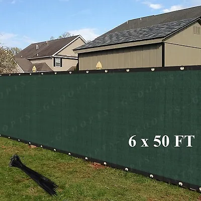 6x50ft Privacy Fence Screen Garden Windscreen HDPE Fabric Mesh Shade Cover Green • $65.99