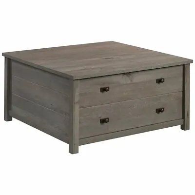 Sauder Cottage Road Engineered Wood 2-Drawer Storage Coffee Table In Mystic Oak • $237.39