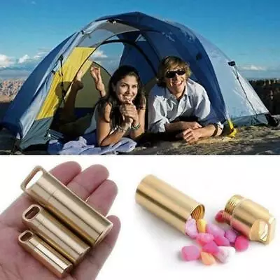 Waterproof Pill Box Case Holder Container Metal Capsule Travel Keychain Nice • $1.96