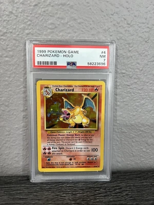 $305 • Buy 1999 Pokemon Game Base Charizard Holo Rare 4/102 Unlimited PSA 7 NM