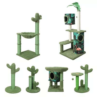 Pawz Cactus Cat Trees Towers Scratching Post New Scratcher Furniture Large Green • $36.99