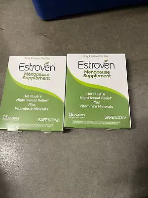 Estroven Menopause Supplement Hot Flash Relief 2 PACK 15 Caplets Each • $12