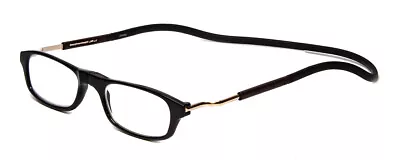 Snap Magnetic C1 Unisex Oval Designer Reading Glasses In Gloss Black Silver 52mm • $35.24