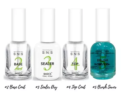 SNS Basics- #2 Base Coat #3 Sealer Dry  #4 Top Coat  # 5 Brush Saver( 0.5 Ea) • $31.97