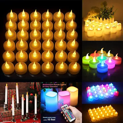 96PCS Led Tea Lights Candles LED FLAMELESS Battery Operated Wedding Women's Day • £19.99