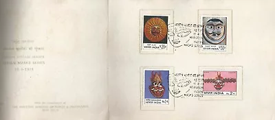 VIP Folder  MASKS Hindu Gods Sun Moon Vishnu  Ramayana Demons Ravana 1974 India  • $11