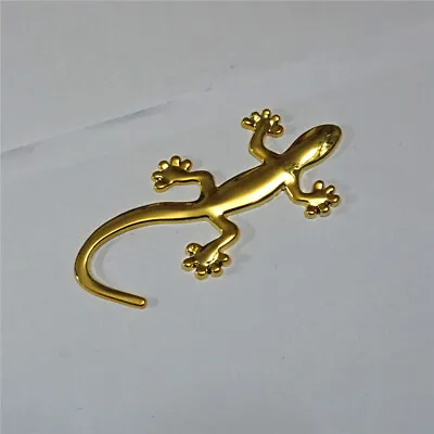 1PC Chrome Golden Gecko Metal Decal Emblem Badge Sticker Turbo Racing Car Motors • $8.99