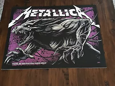 Metallica Poster #99/350 Autographed March 2018 Hamburg Germany • $199