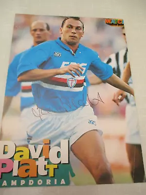 Signed David Platt  Crewe Aston Villa  Bari  Sampdoria  Juventus Arsenal England • £1.99