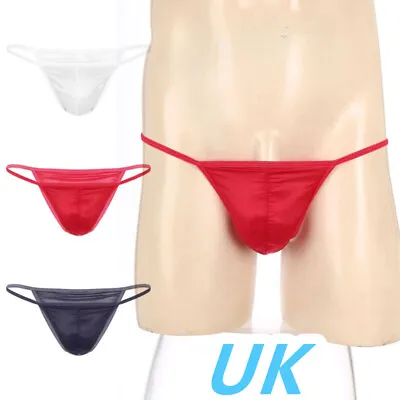 UK Mens Glossy Briefs Bulge Pouch Panties G-string Thong Underpants Lingerie  • £5.94