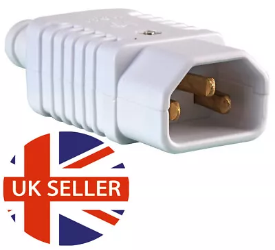 IEC 3 Pin C14 Male PLUG Re Wireable Plug PC Monitor Power 250V 10 Amp Adapter • £4.59