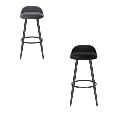 £45.99 • Buy 1/2/4/6x Bar Stool With Backrest Footrest Velvet High Counter Barstool Café Pub