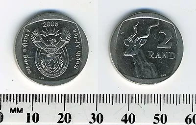 South Africa 2008 - 2 Rand Nickel Plated Copper Coin - Greater Kudu - #2 • $1