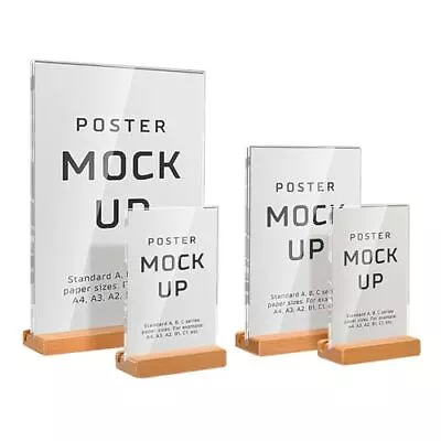 Acrylic Vertical/Slanted Sign Holder Menu Displays Double-Sided Sign Stand A4... • $18.63