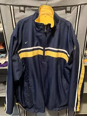 Nike Indiana Pacers Jacket Mens 2XL Reversible Navy Waterproof To Gold Fleece • $60