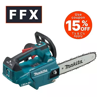 Makita DUC256Z 18V X2 LXT 25cm BL Chainsaw Bare Unit Saw Kickback Brake Auto Off • £253.99