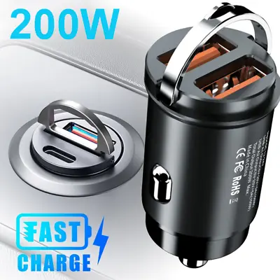 USB C 200W Car Charger Quick Charge QC 3.0 Fast Charging Phone Charger Dual Port • $17.99