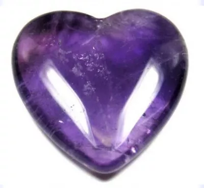 Natural Amethyst Crystal Quartz Polished Heart Beautiful Healing Stone • £6.50