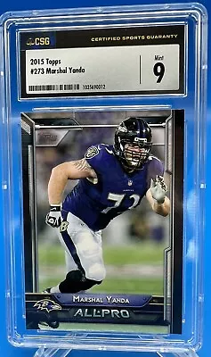 2015 Topps #273 MARSHALL YANDA RC Rookie CSG 9 Baltimore Ravens Future HOFer • $49.99