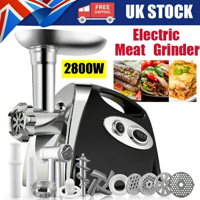 Electric 2800W Meat Grinder Mincer Sausage Maker Filler Food Mincing Machine UK • £39.59