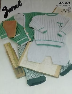 Jarol Knitting Pattern Baby's/Toddler's DK Sweater Cardigan & Pants JX 271 • £3.70