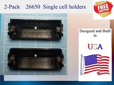 2-Pack  Single Cell  26650   Lifepo4 / Li-ion    Battery Holder  Free Shipping • $8.75