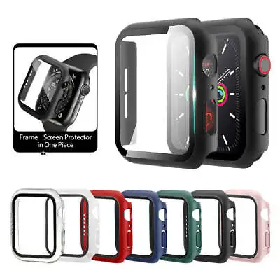 $13.19 • Buy Full Cover With Tempered Glass Screen Protector For Apple Watch 44 42 40 38mm