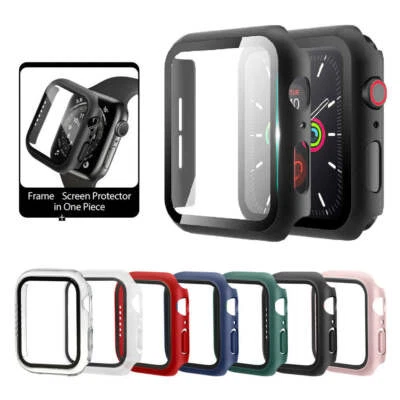 $13.19 • Buy Full Cover With Tempered Glass Screen Protector For Apple Watch 44 42 40 38mm