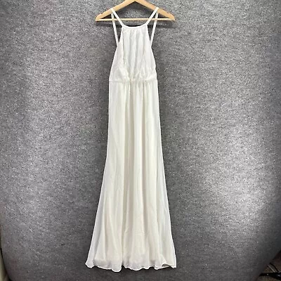 Show Me Your MuMu Dress Women M Medium White Maxi Lond Sleeveless Round Neck • $15.48