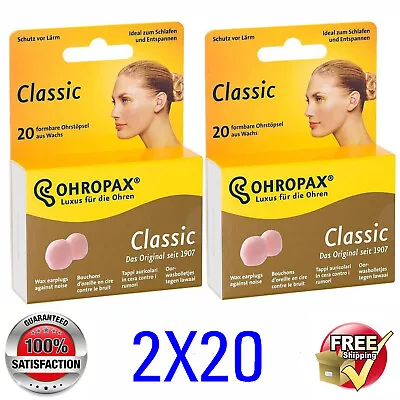 2x20 Ohropax @ Wax Moldable Ear Plugs Against Noise Sleep SINCE 1907 @  2x20=40  • $18.96