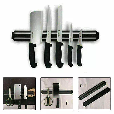 Wall Mounted Strong Magnetic Kitchen Knife Magnet Bar Rack Strip Holder Display • £3.89