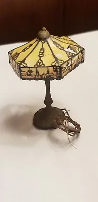 Kummerow Dollhouse Miniature Faux Stained Glass Artisan Lamp With Shade • $74.99