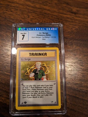 $9.99 • Buy Pokemon Lt. Surge 1st Edition Holo 17/132 CGC 7 With Sub Grades